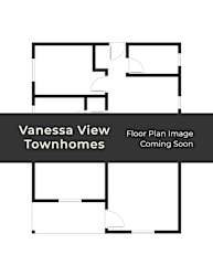 A black and white image of a floor plan for Vanessa View Townhomes.